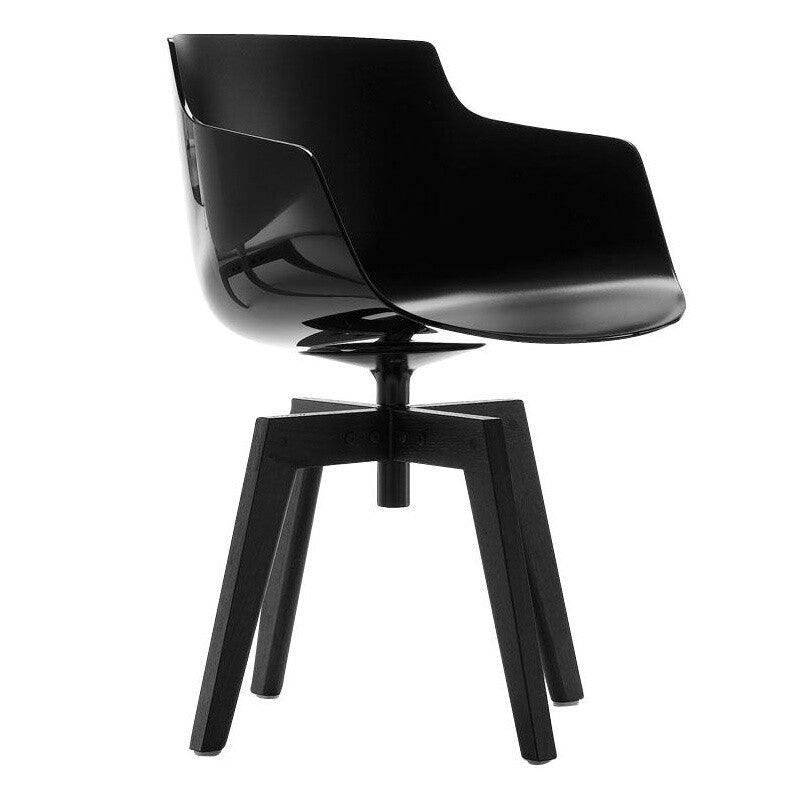 Flow Slim Armlehnstuhl Füße in Eiche Schwarz