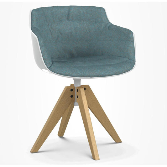 Flow Slim Armlehnstuhl Gestell Eiche VN gepolstert Natur