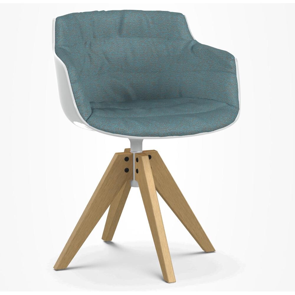 Flow Slim Armlehnstuhl Gestell Eiche VN gepolstert Natur