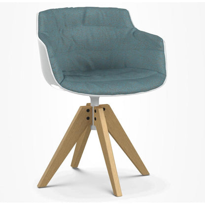 Flow Slim Armlehnstuhl Gestell Eiche VN gepolstert Natur