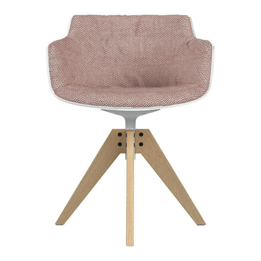 Flow Slim Armlehnstuhl Gestell Eiche VN gepolstert Natur