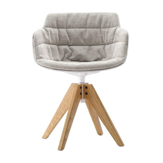 Flow Slim Armlehnstuhl Gestell Eiche VN gepolstert Natur