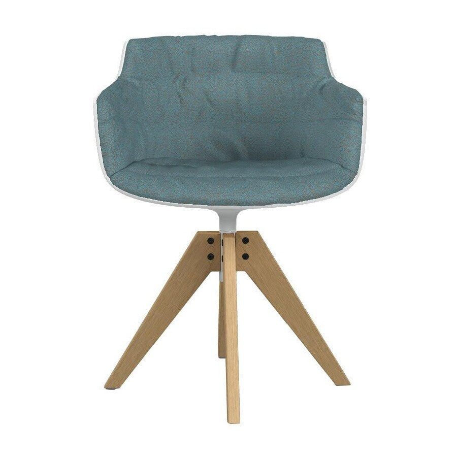 Flow Slim Armlehnstuhl Gestell Eiche VN gepolstert Natur