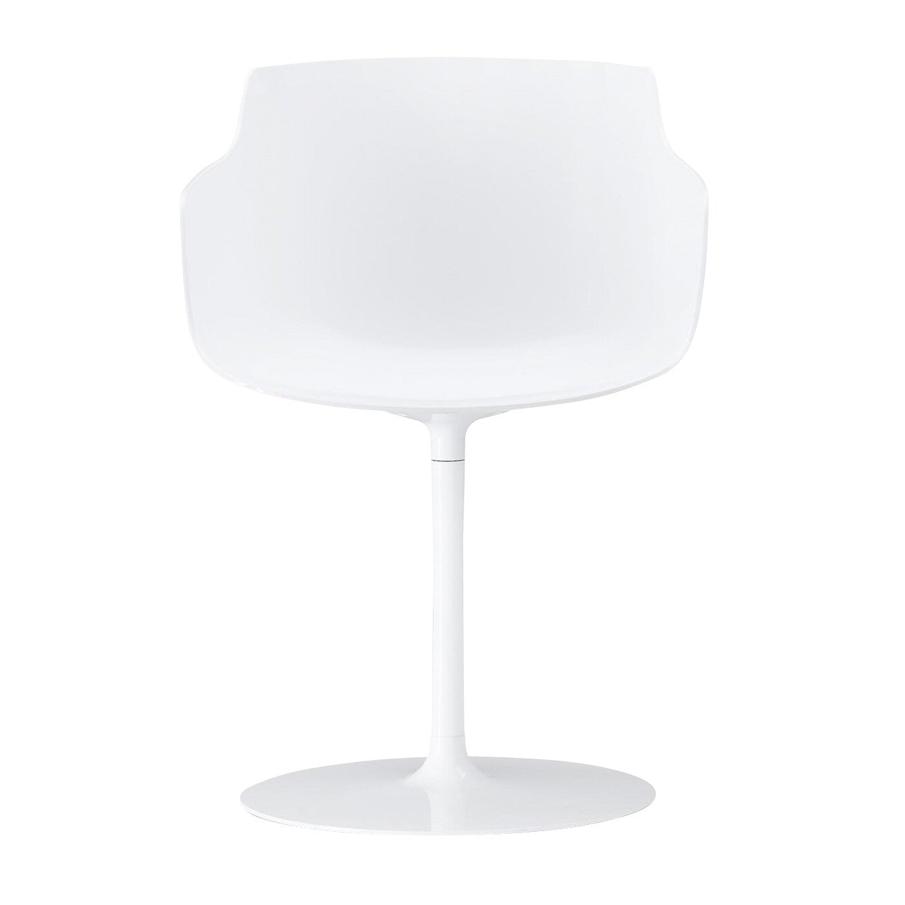 Flow Slim Armlehnstuhl Tellerfuß Weiß