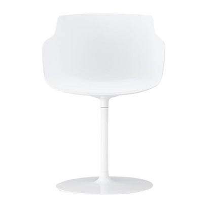Flow Slim Armlehnstuhl Tellerfuß Weiß