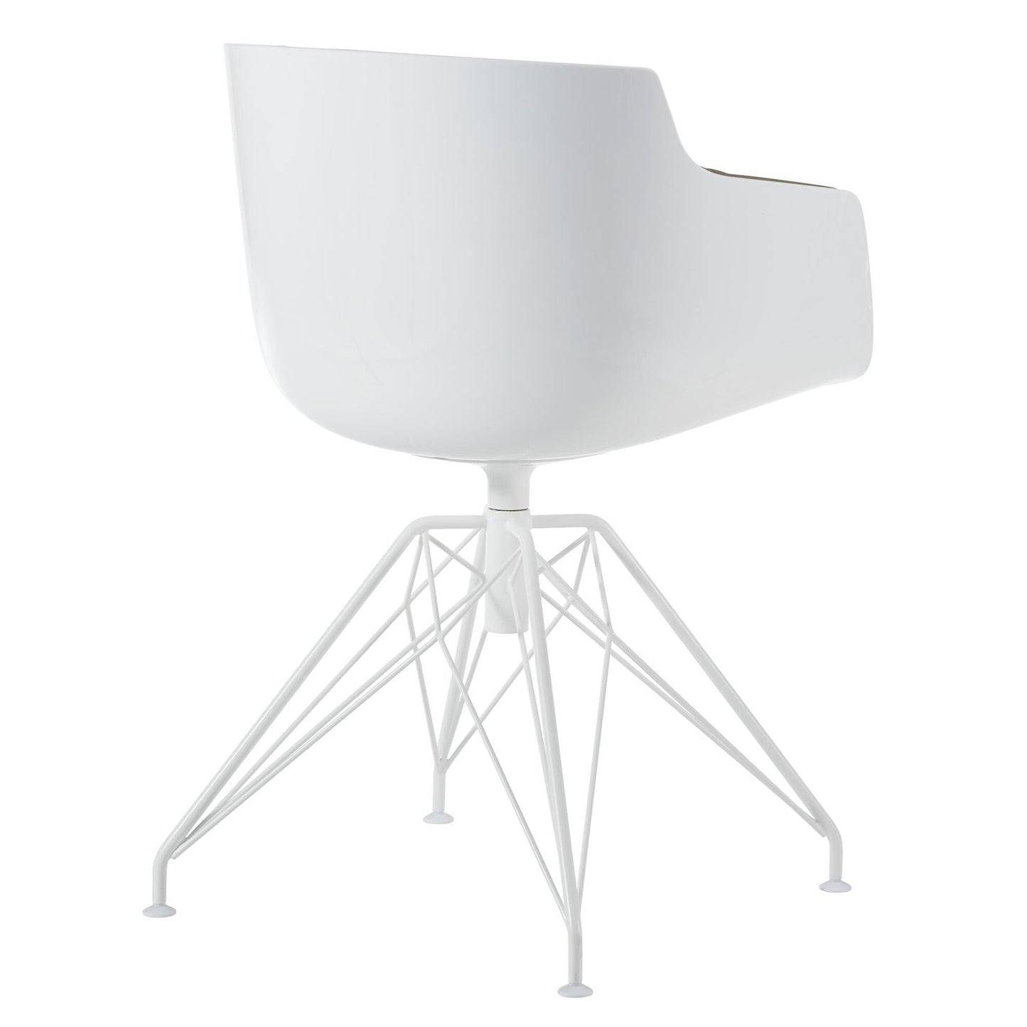 Flow Slim Armlehnstuhl gepolstert Gestell LEM Weiß