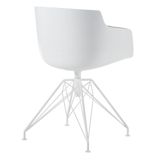 Flow Slim Armlehnstuhl gepolstert Gestell LEM Weiß