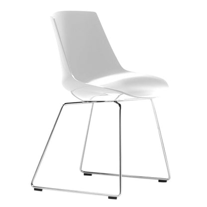 Flow Stuhl Kufengestell Weiß
