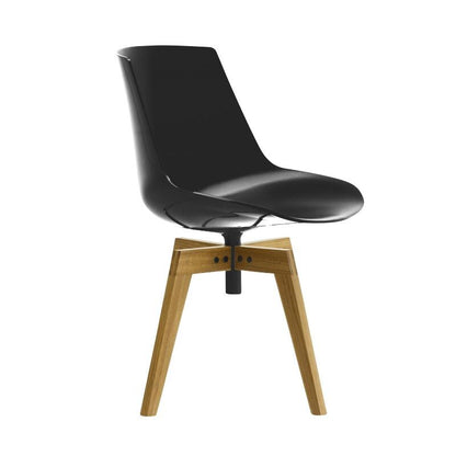 Flow Stuhl Vierfußgestell Eiche Schwarz