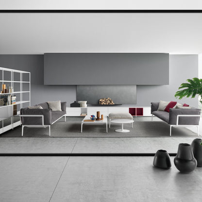 Yale Low Couchtisch quadratisch Weiß