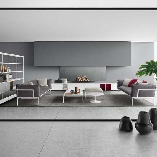 Yale Low Couchtisch quadratisch Weiß
