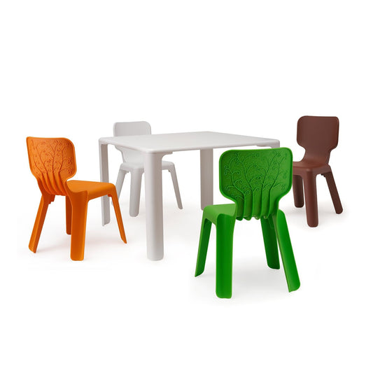 Aktionsset Linus Tisch + 4 Alma Stühle Weiß