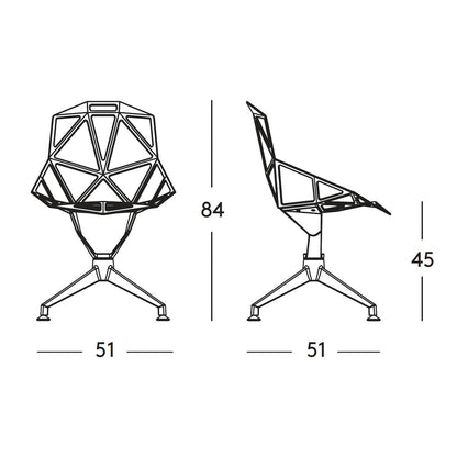 Chair One 4Star Drehstuhl Vierfußgestell Schwarz
