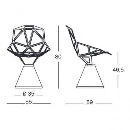 Chair One Drehstuhl Zementfuß Weiß