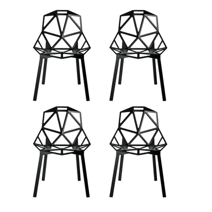 Chair One Stuhl stapelbar 4er Set Schwarz