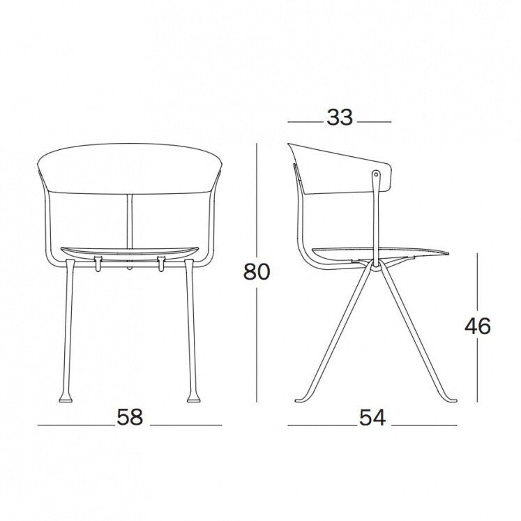 Officina Stuhl Gestell schwarz Schwarz