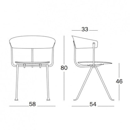 Officina Stuhl Gestell schwarz Schwarz