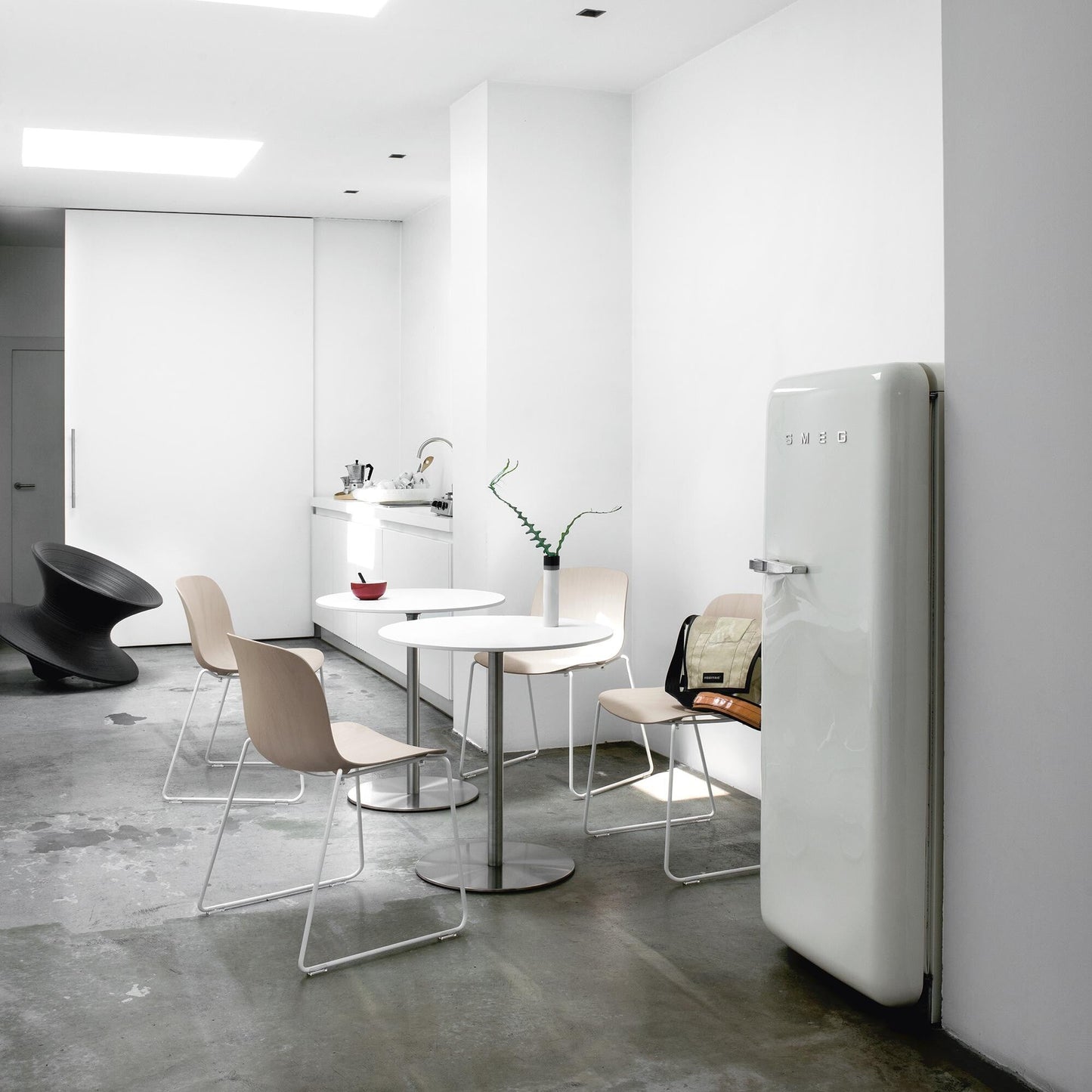 Passe Partout Bistrotisch rund Weiß