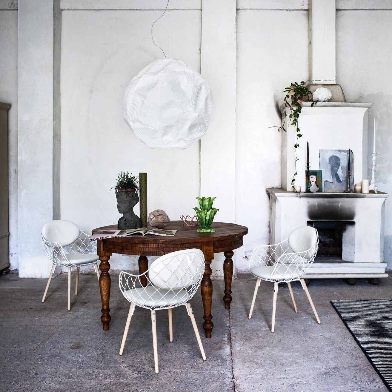 Piña Stuhl Leder Schwarz