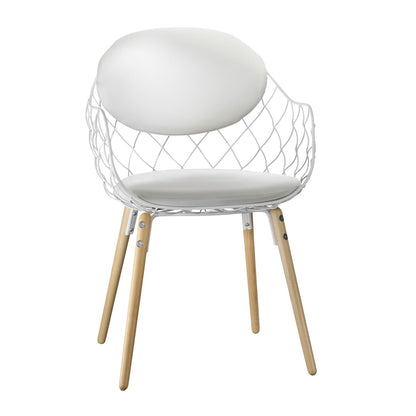 Piña Stuhl Leder Weiß