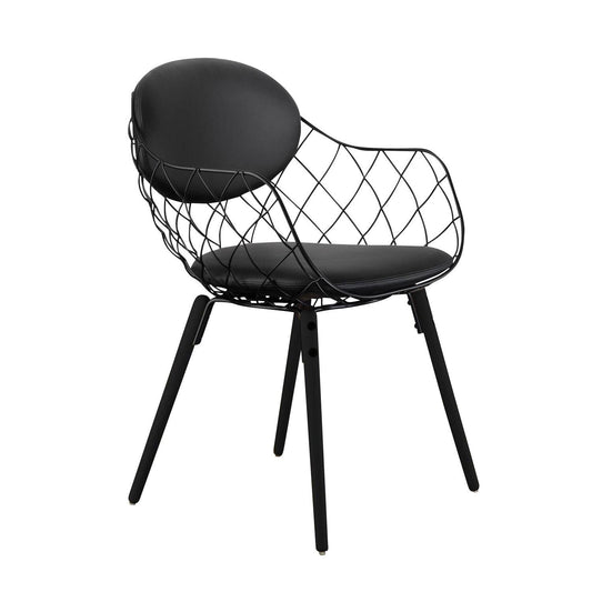 Piña Stuhl Leder Schwarz