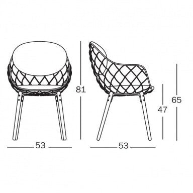 Piña Stuhl Leder Schwarz
