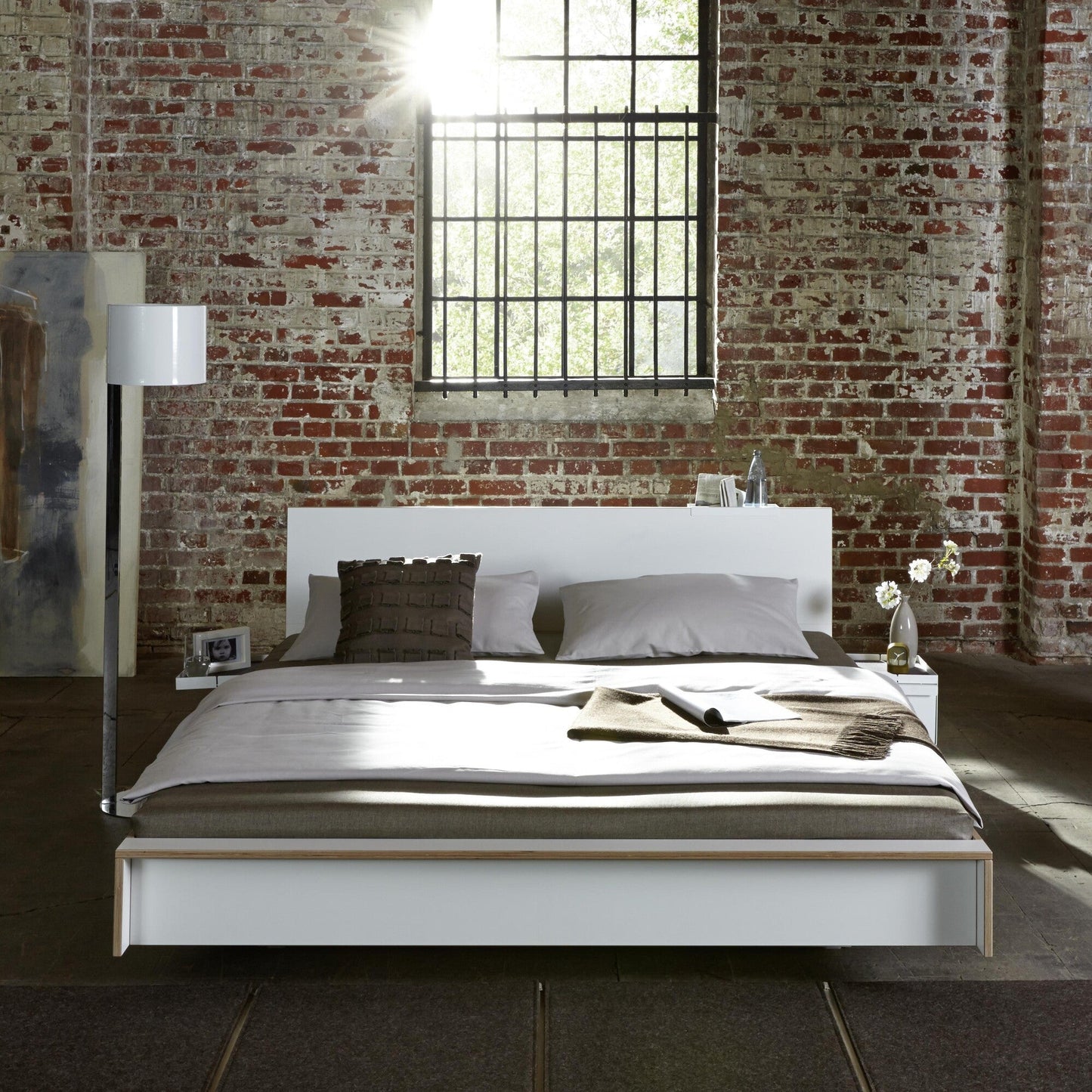 Flai Doppelbett Komforthöhe 180x200cm Weiß