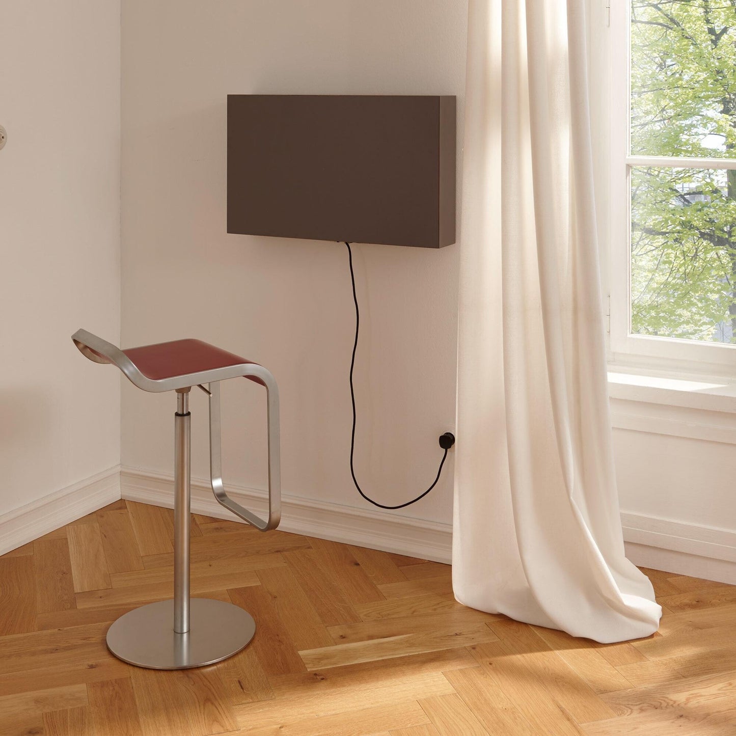 Flatbox LED Wandsekretär mit Soft-Touch Schalter Schwarz