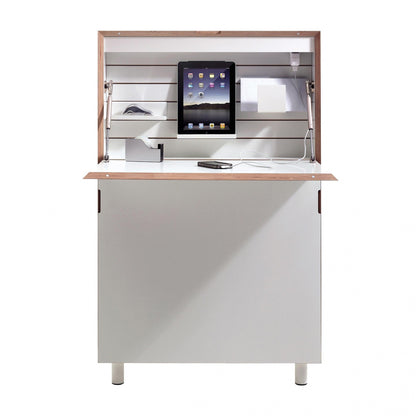 Flatmate Wandsekretär mit Birkenkante Weiß