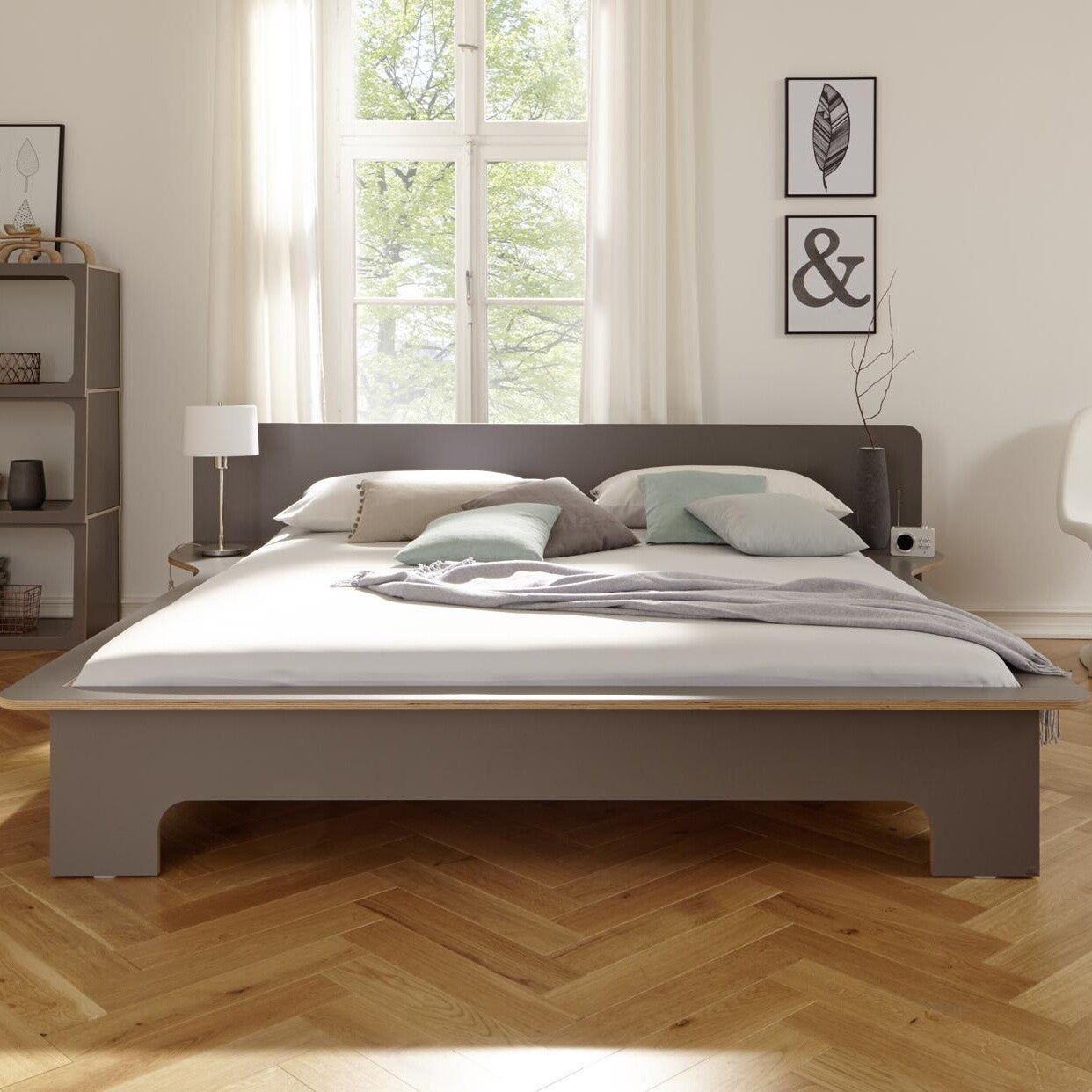 Plane Doppelbett 200x200cm Weiß