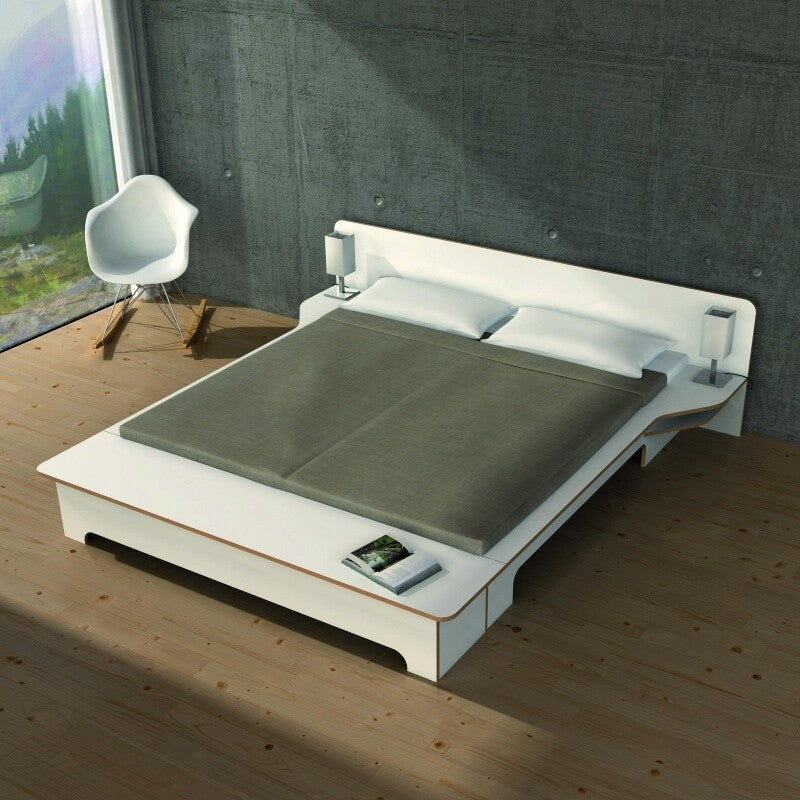 Plane Doppelbett 160x200cm Weiß