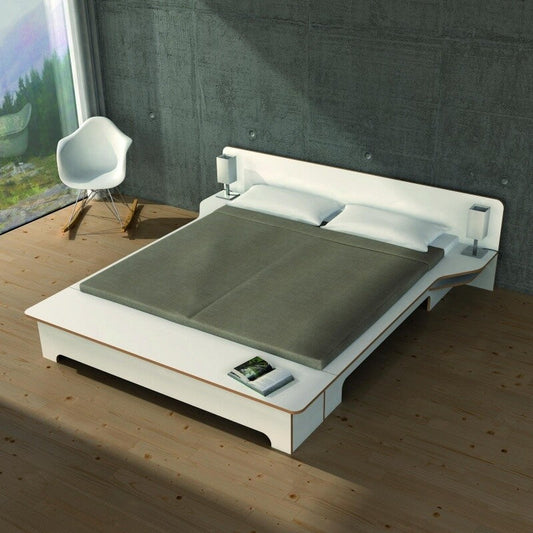 Plane Doppelbett 160x200cm Weiß