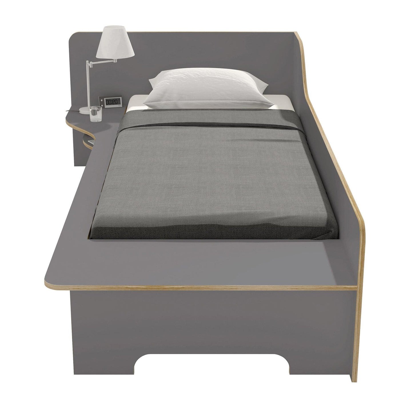 Plane Einzelbett linke Ausführung 90x200cm Anthrazit