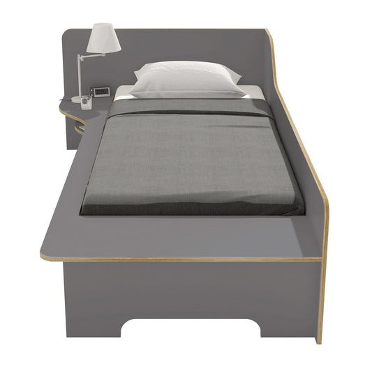 Plane Einzelbett linke Ausführung 90x200cm Anthrazit