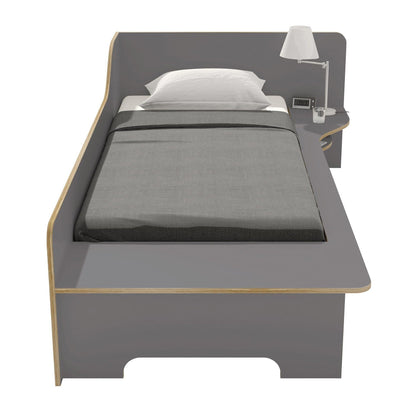 Plane Einzelbett rechte Ausführung 90x200cm Anthrazit