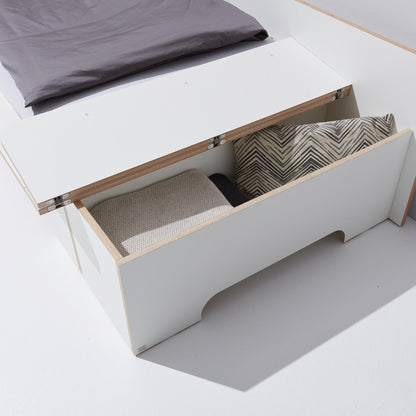 Plane Einzelbett mit Bettkasten rechts 90x200cm Anthrazit