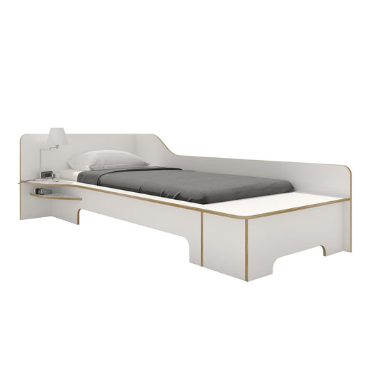 Plane Einzelbett mit Bettkasten links 90x200cm Natur