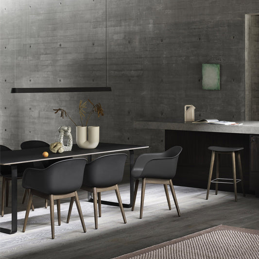 Fiber Chair Armlehnstuhl mit Holzgestell Recycelt Natur