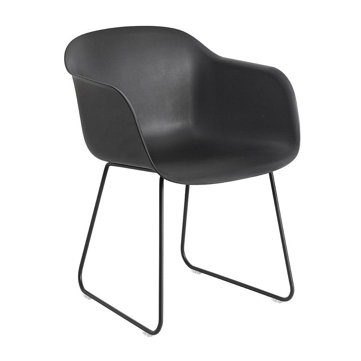 Fiber Chair Armlehnstuhl mit Kufengestell Schwarz