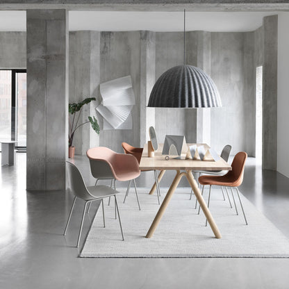 Fiber Chair Stuhl gepolstert mit Rohrgestell Schwarz