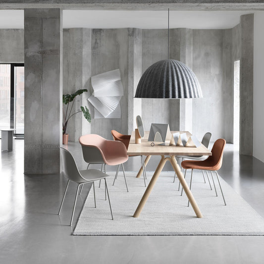 Fiber Chair Stuhl gepolstert mit Rohrgestell Schwarz