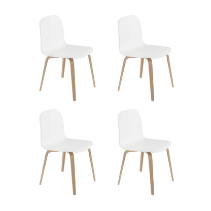 Visu Stuhl mit Holzgestell 4er Set Weiß