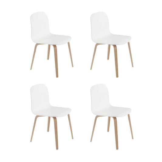 Visu Stuhl mit Holzgestell 4er Set Weiß