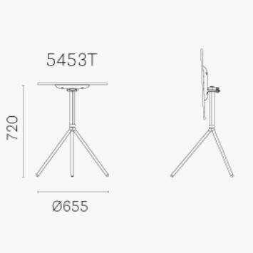 Nolita 5453T Gartentisch rund H 72cm Weiß