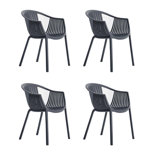 Tatami 306 Gartenarmlehnstuhl 4er Set Schwarz