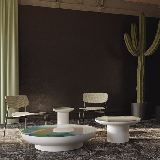 Francis Extra Large Mirror Couchtisch Weiß