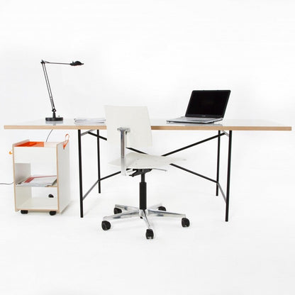 Eiermann 1 Tisch 200x90cm Gestell exzentrisch Weiß