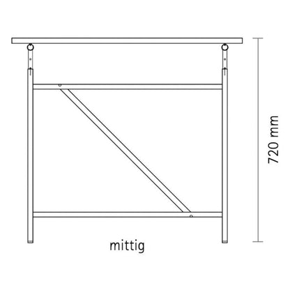Eiermann 1 Tisch 200x90cm Gestell mittig Schwarz