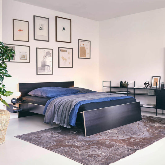 Stockholm Doppelbett 180x200cm mit Kopfteil Schwarz