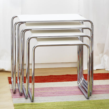 B 9 Beistelltisch 4er Set Esche Weiß